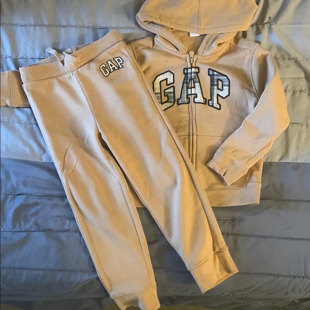 GAP Kids Beige Hoodie and Sweatpants Set